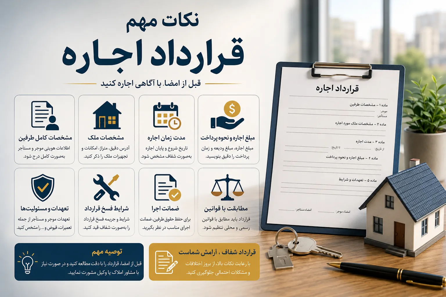 نکات مهم قرارداد اجاره خانه برای مهاجر
